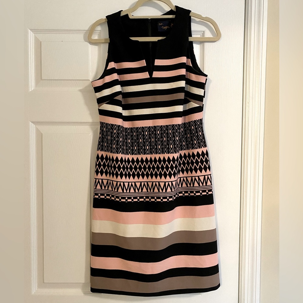 Colorful, Slightly Fitting Just Taylor Striped Dress